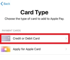 Screenshot of card type - Clarien Bank