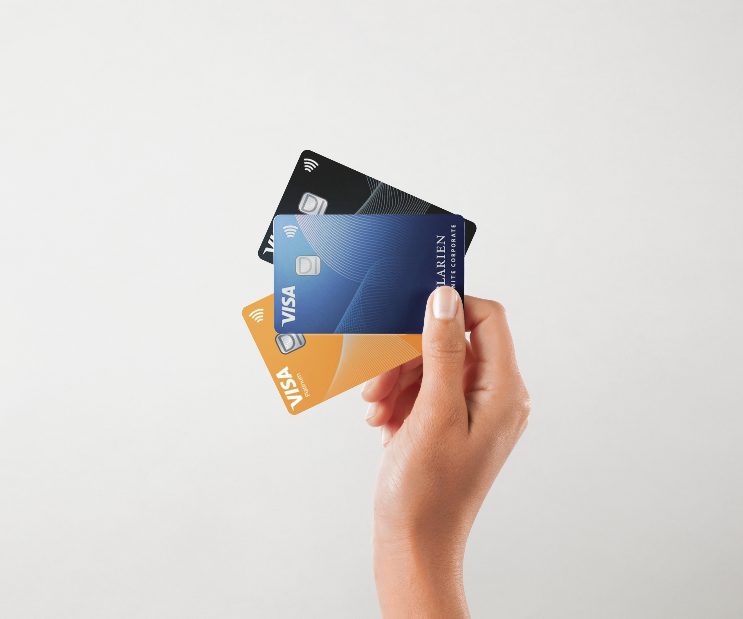 Hand holding Visa cards Mockup scaled