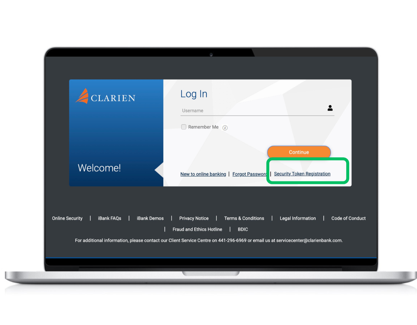 On the landing page, scroll down and click Register.